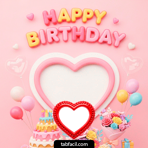 Marco GIF animado para fotos de Happy Birthday Amiga - Feliz Cumpleaños