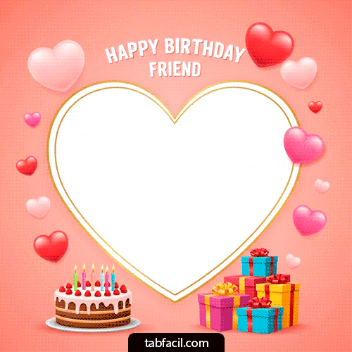 Plantilla GIF Happy Birthday Friend - Feliz Cumpleaños