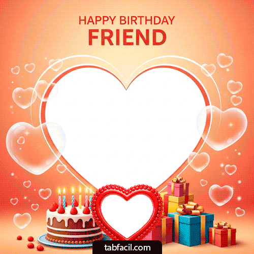 Marco GIF animado para fotos de Happy Birthday Friend - Feliz Cumpleaños