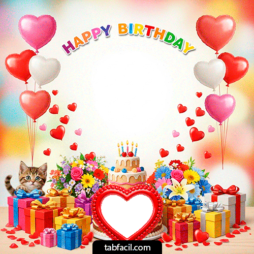 Marco GIF animado para fotos de Happy BirthDay - Feliz Cumpleaños
