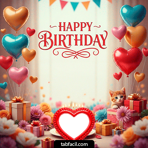 Marco GIF animado para fotos de Happy BirthDay - Feliz Cumpleaños