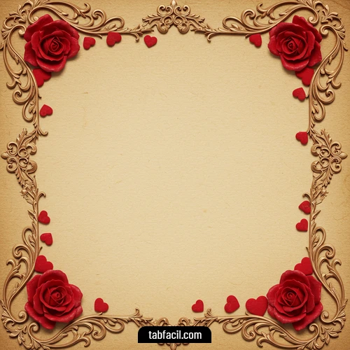 Imagen de Rosas y Corazones Pergamino Sofia